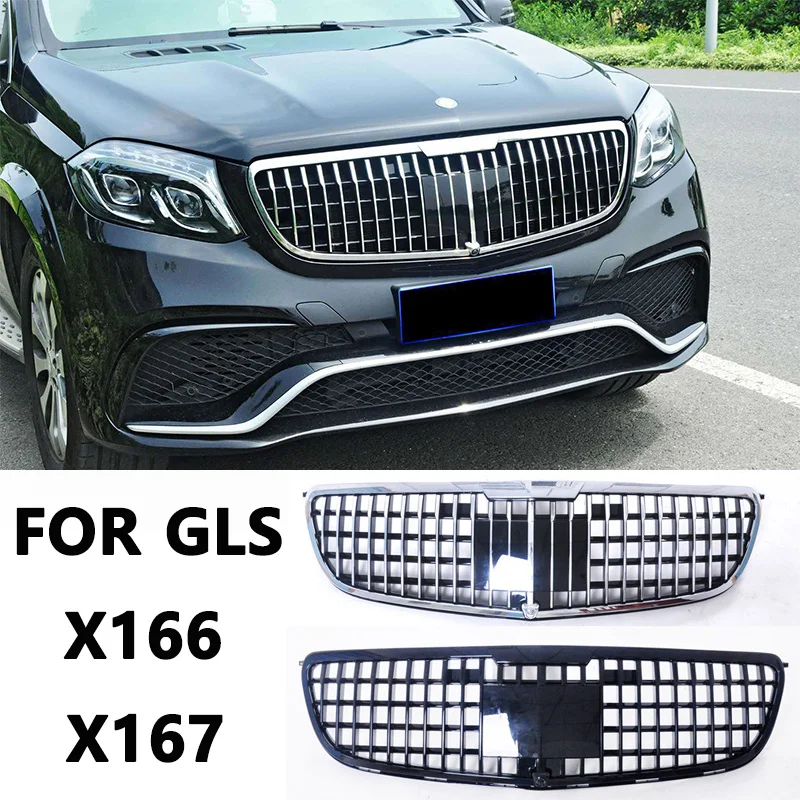 

Front Grille Front Bumper Radiator Black Grill For Mercedes Benz GLS X167 X166 W166 W167 GLS400 450 GLS500 For Maybach Style