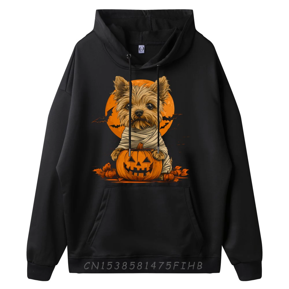 Mummy Yorkshire Terrier Pumpkin Scary Halloween Dog Lovers Luxury Clothing Men's Clothing Deals Big Size Printing