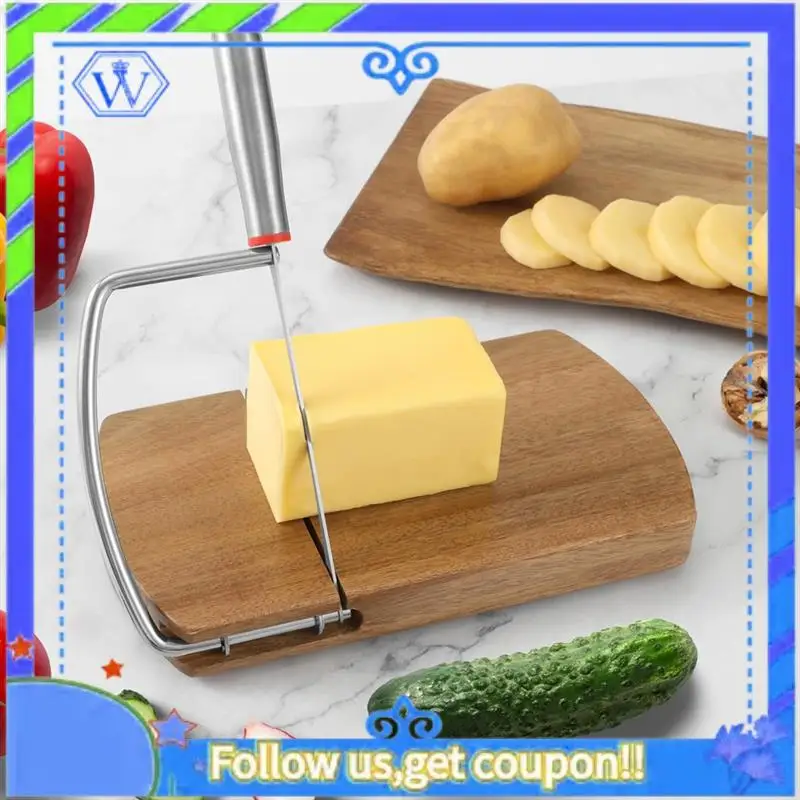 

Easy To Use Multipurpose Cheese Slicer Cutter, Wood Cheese Slicers Board With Blade For Block Cheese, Effortless Slicing