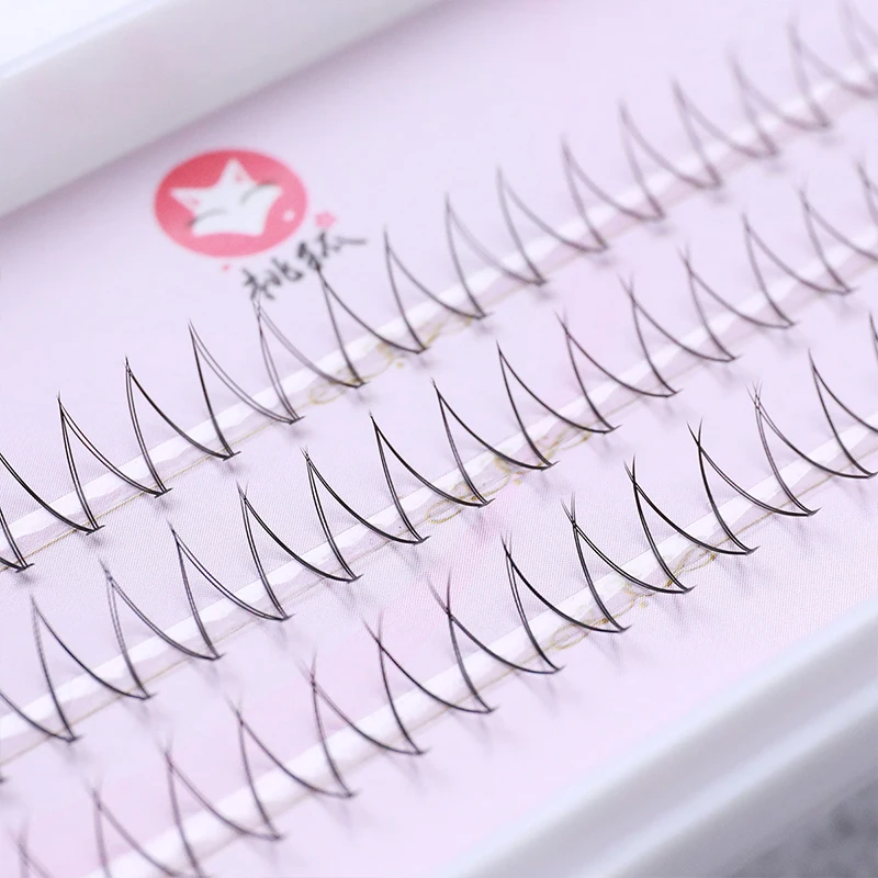 Korean Cross False Eyelashes V-shaped Individual Eyelashes 8-11mm Artificial Eyelashes Girl Group Cross Single-cluster Eyelash