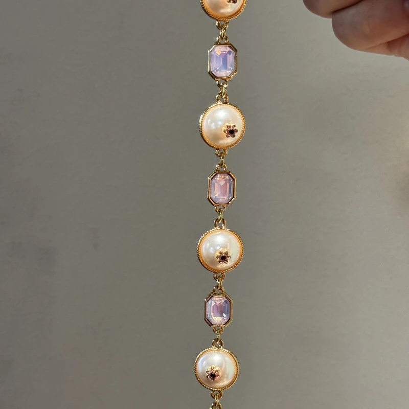 خمر الوردي كريستال سحر سوار اللؤلؤ زهر البرقوق الفاخرة الحجر الطبيعي مجوهرات صيفية امرأة اكسسوارات الزفاف هدية 2025 #5