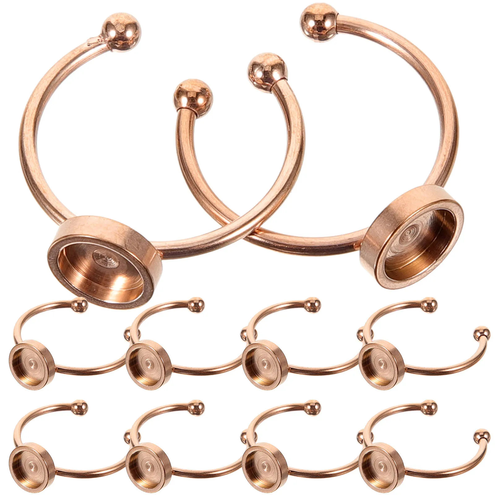 

10pcs Stainless Steel Jewelry Making Kit Adjustable Blanks Diy Craft Base For Unique Finger Rings Making Supplies Metal Ring