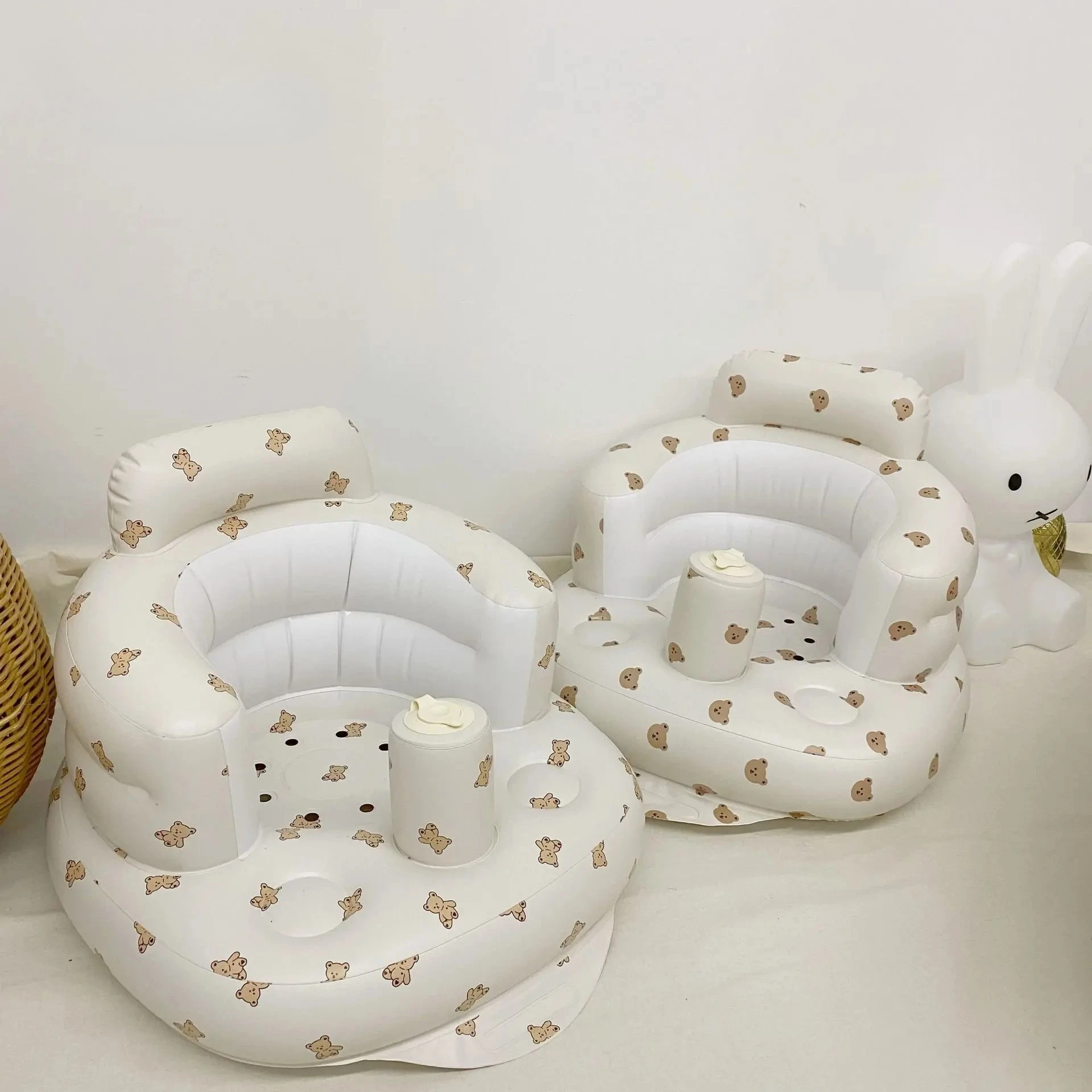 

New Infant Shining Baby Inflatable Sofa Children Puff Portable Bath Chairs PVC Multifunctional Seat Practice Sitting Bath Stool