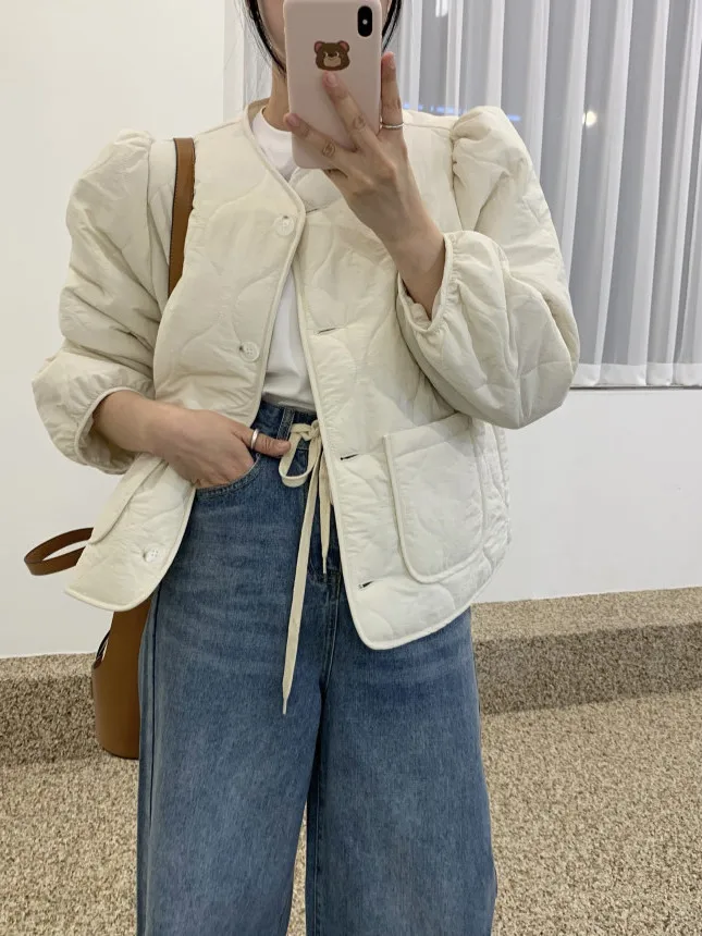 เสื้อผ้าฝ้ายแฟชั่นสำหรับผู้หญิง ดีไซน์ใหม่สำหรับฤดูหนาว ให้ความอบอุ่น ดูอ่อนเยาว์ สไตล์เก๋ไก๋