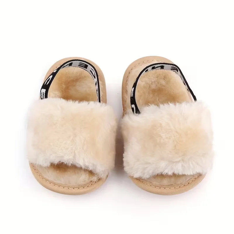 Baby and Toddler Soft Soled Shoes - Plush - All Season Soft Soled Flower Pattern Suitable For 0-1 Year Old Plush Slippers