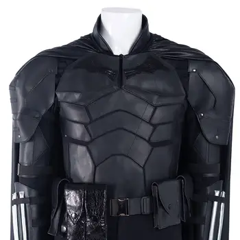 Bruce Springsteen-Cosplay-Fantasia-Kostüm, schwarzes Superhelden-Kostüm für Herren, Rollenspiel-Kampfuniform, Maske, Helm, Handschuhe, Gürteltasche, Halloween 10 best sales Batman Fantasia - №4