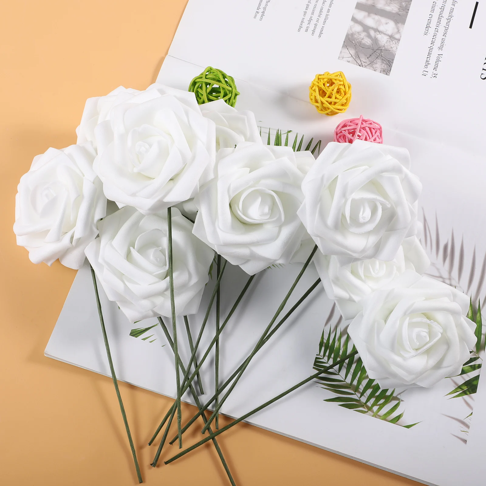 Simulation Bouquet 10 Packs Pe Foam Simulation Rose 8cm Wedding Place Decoration Flower