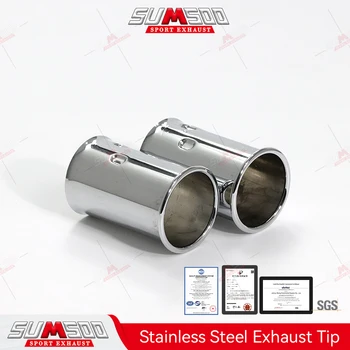 ER 로고 업그레이드 단조 탄소 배기 듀얼 팁, BMW 머플러 깍지 수정, 이중 연소 블루 자동차 배기 파이프, 1 개