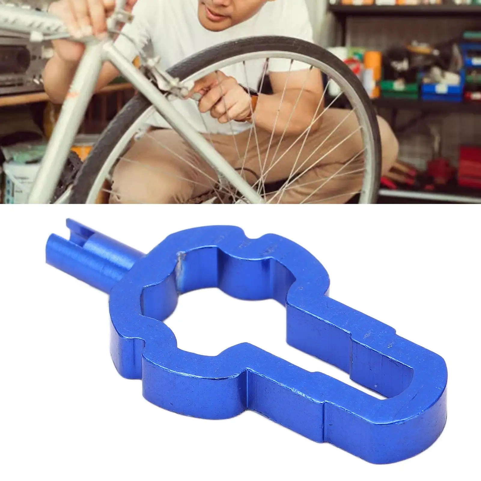 أداة إزالة صمام الدراجة الأساسية مفتاح ربط من سبائك الألومنيوم لتصميم مجوف لدراجات الجبال والطرق #6