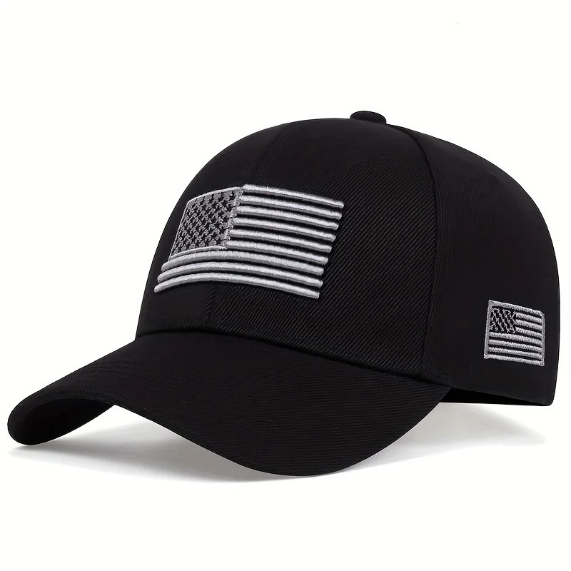 Unisex American Flag Side Embroidery Baseball Caps Spring and Autumn Outdoor Adjustable Casual Hats Sunscreen Hat