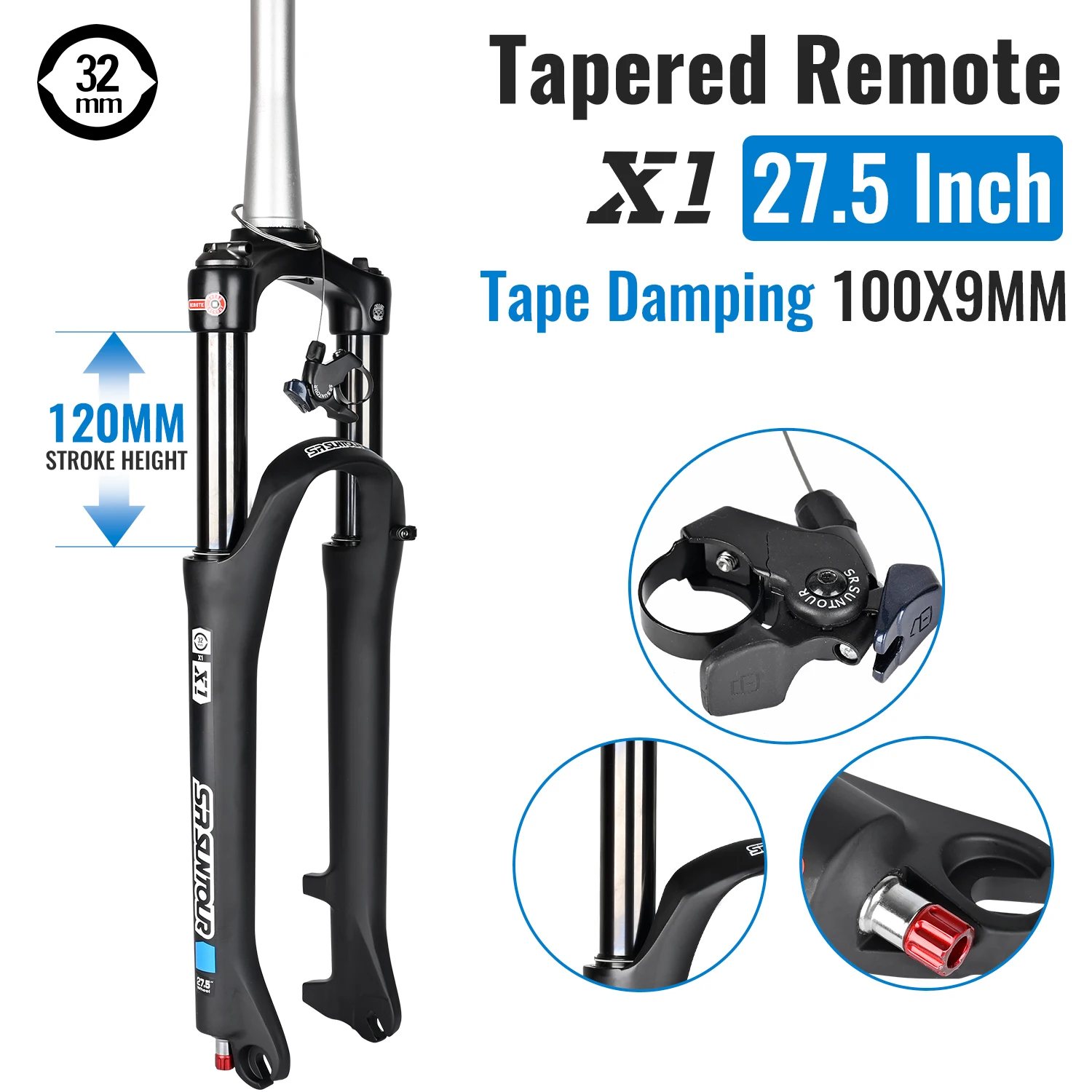 SR SUNTOUR XCR Mountain Bike Suspension Fork 120mm Travel QR
