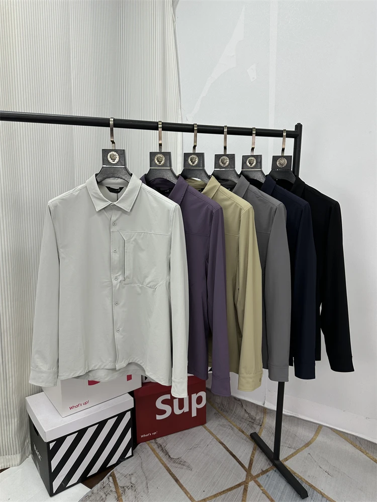 

Light Business Series Men's Casual Sports Shirt Outdoor Water-Resistant Breathable Flip-Collar Long Sleeve Standard Fit