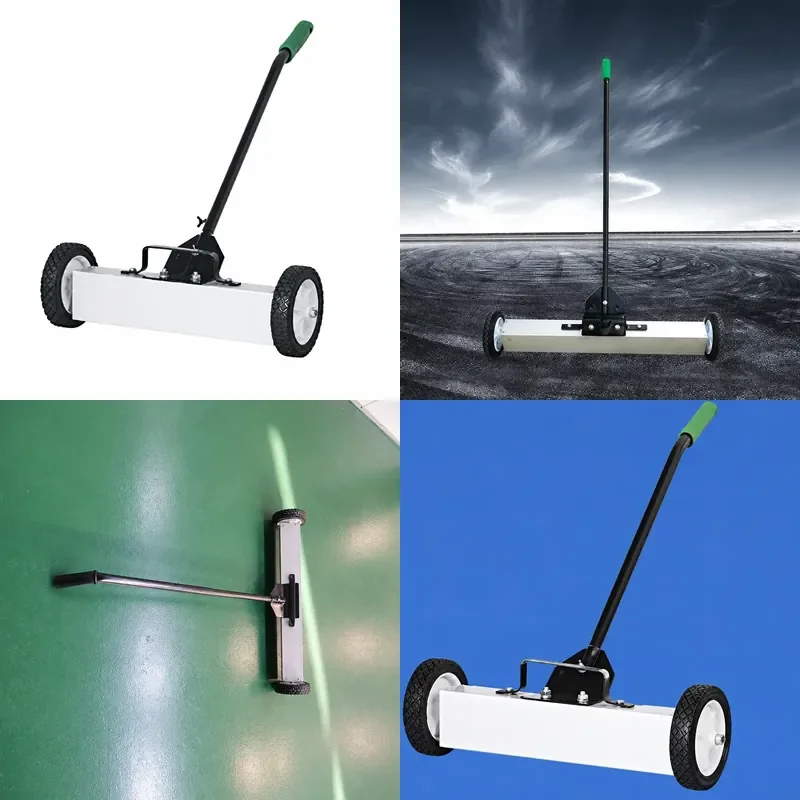 36 Inch Magnetic Sweeper Hand Push Ground Iron Remover Heavy Duty Steel Pickup Tool For Workshop Garage Cleaning