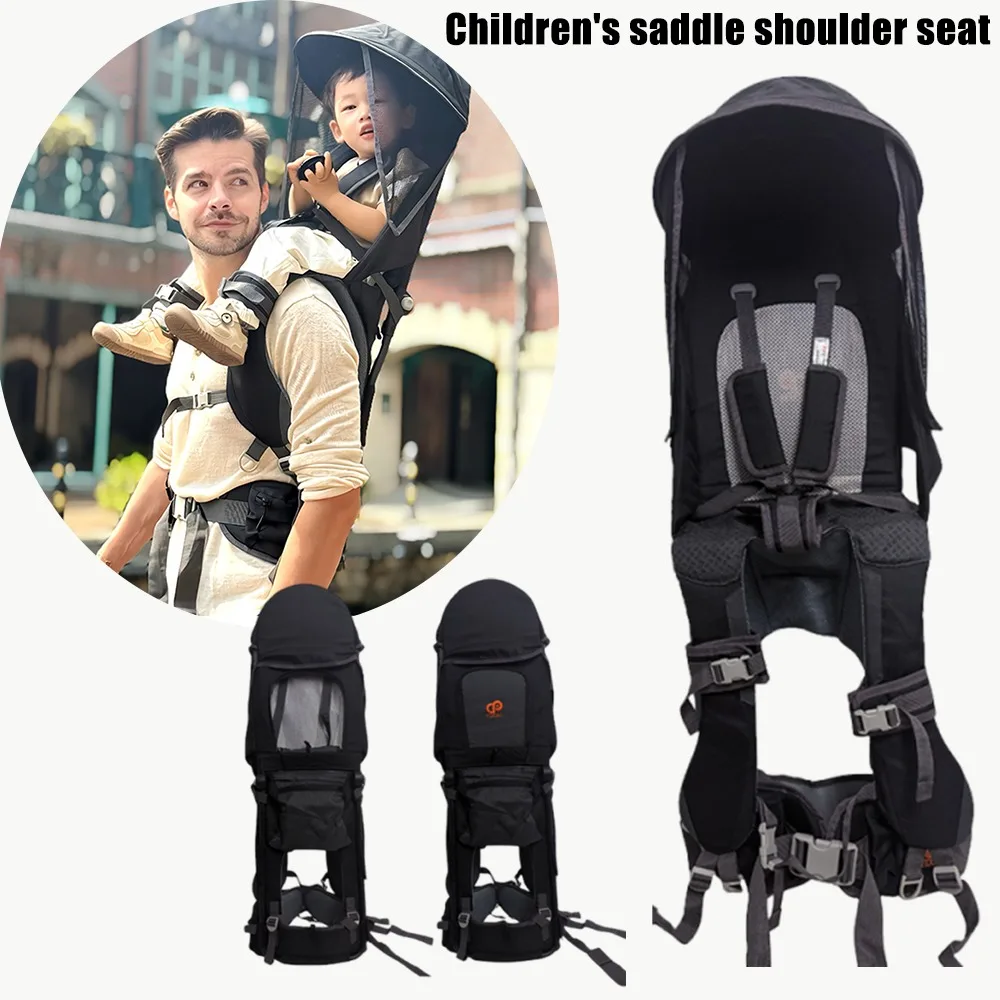 Childcity Kids Saddle Shoulder Seat Baby Travel Back Frame Shoulder Bar Carrier Strap Dad Hiking Shoulder Seat Ride High Toddler