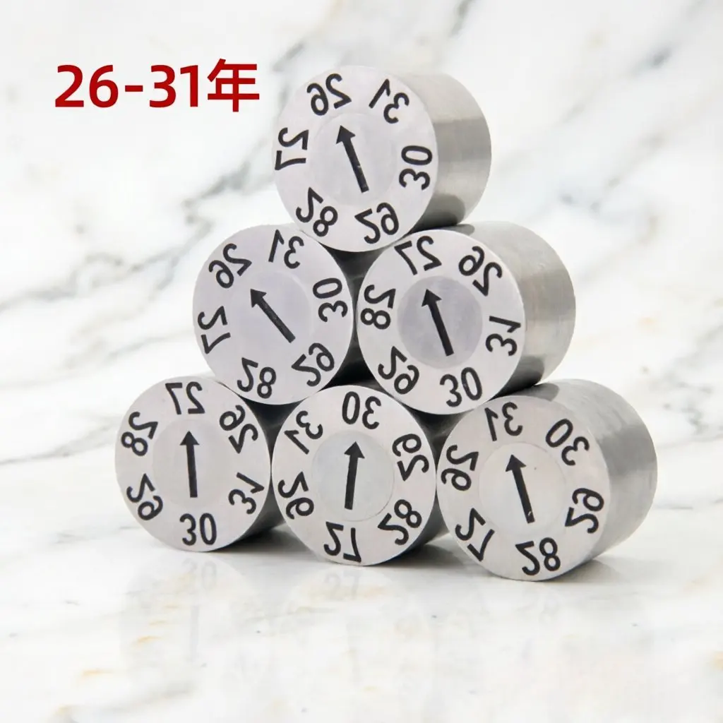 2PCS/10PCS SUS420 Mold Date Stamp Insert Date Code Non Replaceable Core Year Month Day Injection Mold