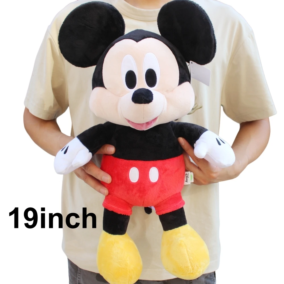 1piece 19inch Disney Mickey Mouse Plush Toys Kawaii Anime Mickey Stuffed Plush Models Dolls Toy Kids Birthday Christmas Gift toy