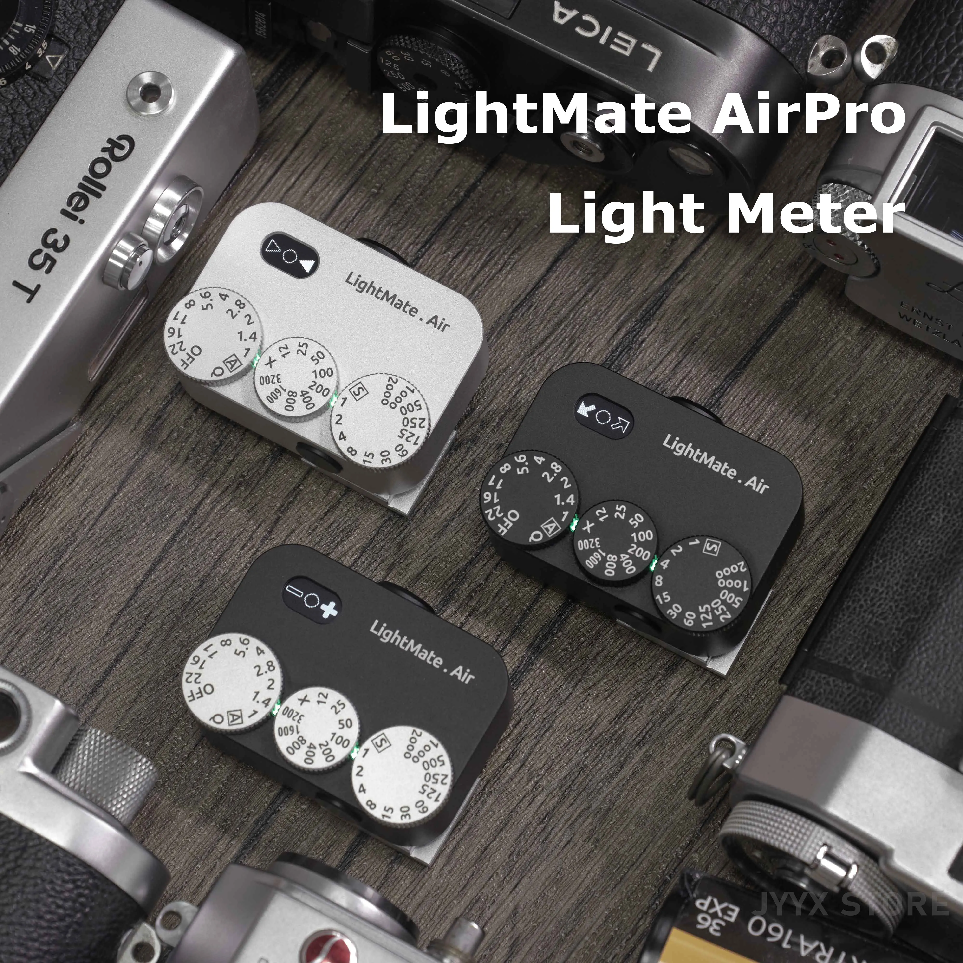 LightMate AirPro Photography Camera Light Meter for Fixing Shutter ISO with 3 Dials Cold Shoe Mount