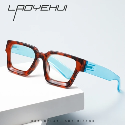 Imagen 2 del producto Montura más gruesa para hombres y mujeres, gafas para miopía, gafas antirayos azules para ordenador, gafas de lectura graduadas cuadradas a la moda para mujer