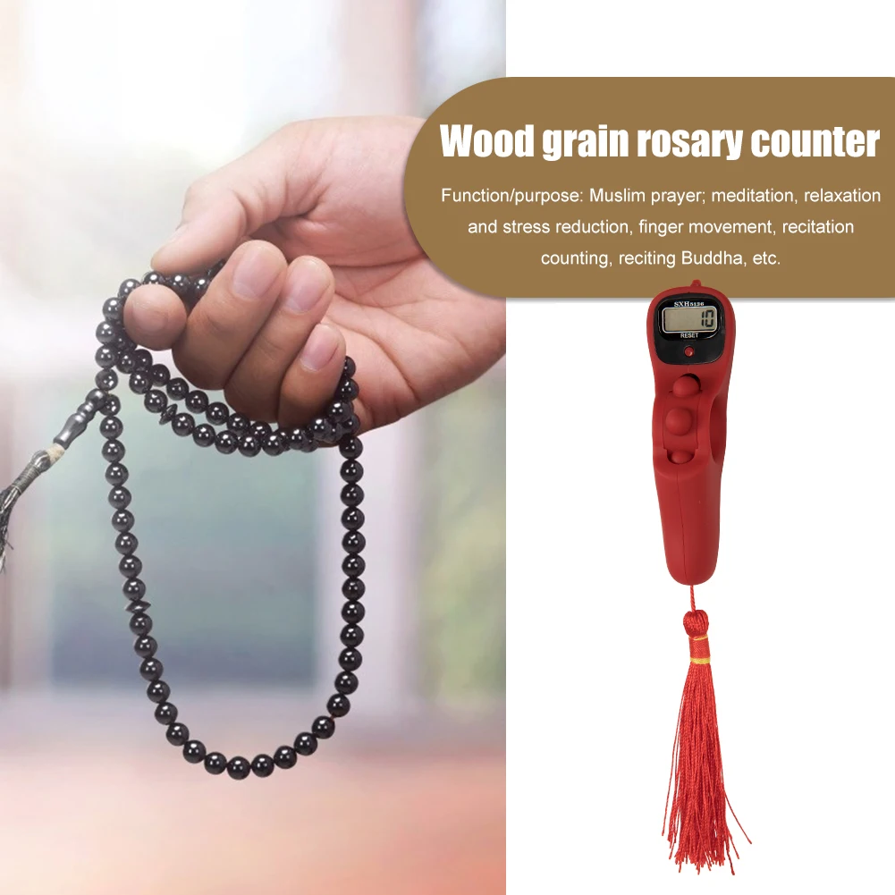 2038P Manual Reset Decompression Relaxation Tool Digital Electronic Rosary Beads Counter Portable Muslim Pray Tally Hand Counter