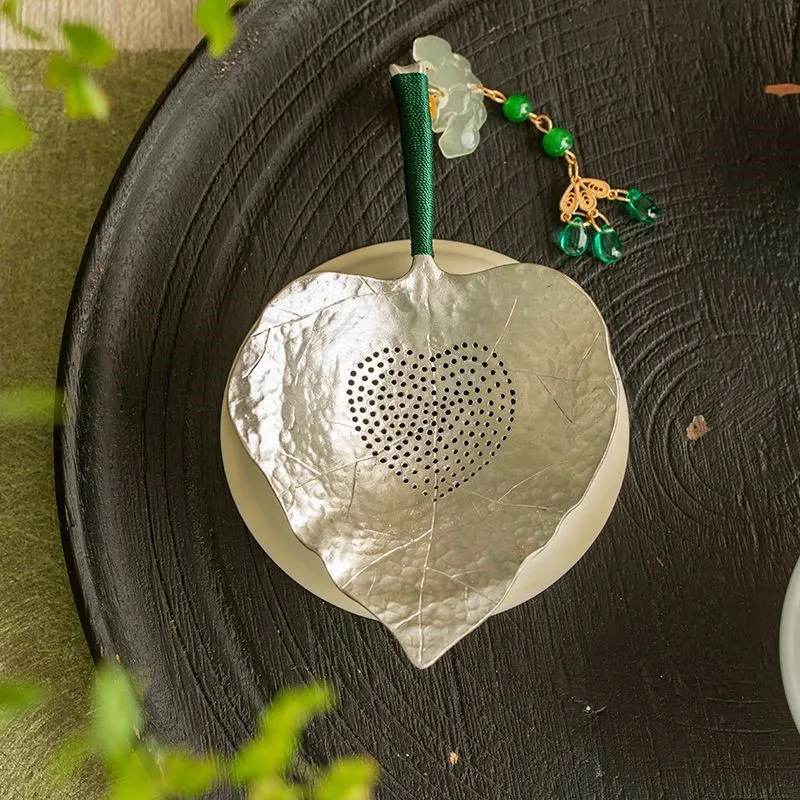 Tin Made Leaf Shaped Tea Strainer Creative Tea Strainer Tea Water Separation Ultra-fine Filter Tea Ceremony Accessories ZJ246
