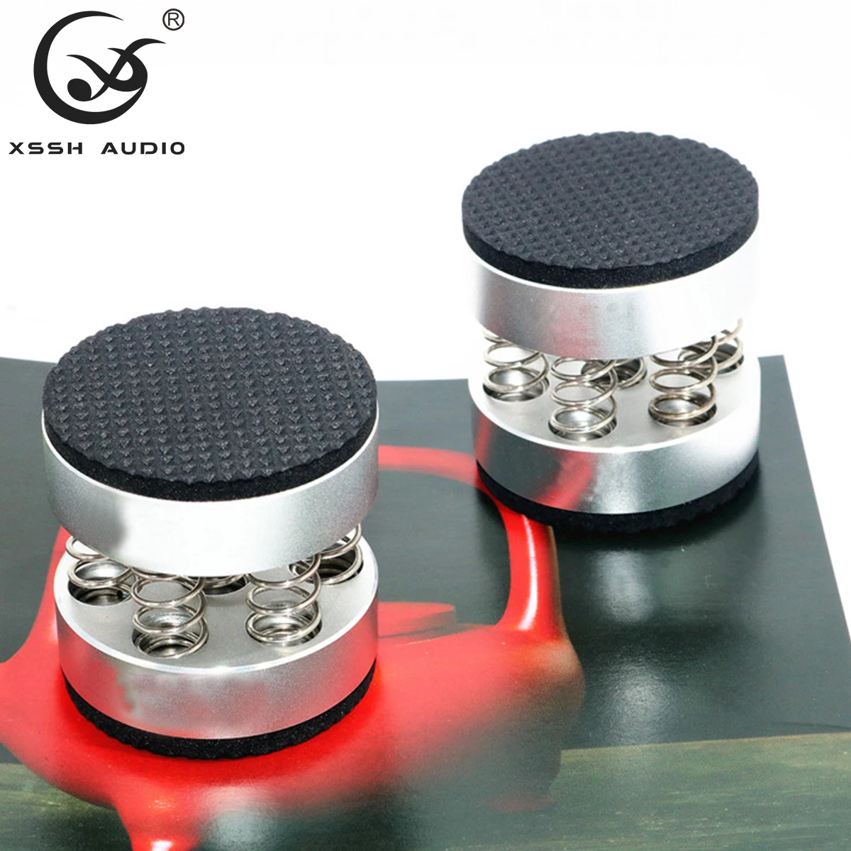 4 قطعة/8 قطعة جديد أسود XSSH صوتي صدمة المسامير الربيع التخميد وسادة HIFI الوقوف قدم المتكلم سبايك الصوت CD مكبر للصوت AI وسادة للقدم