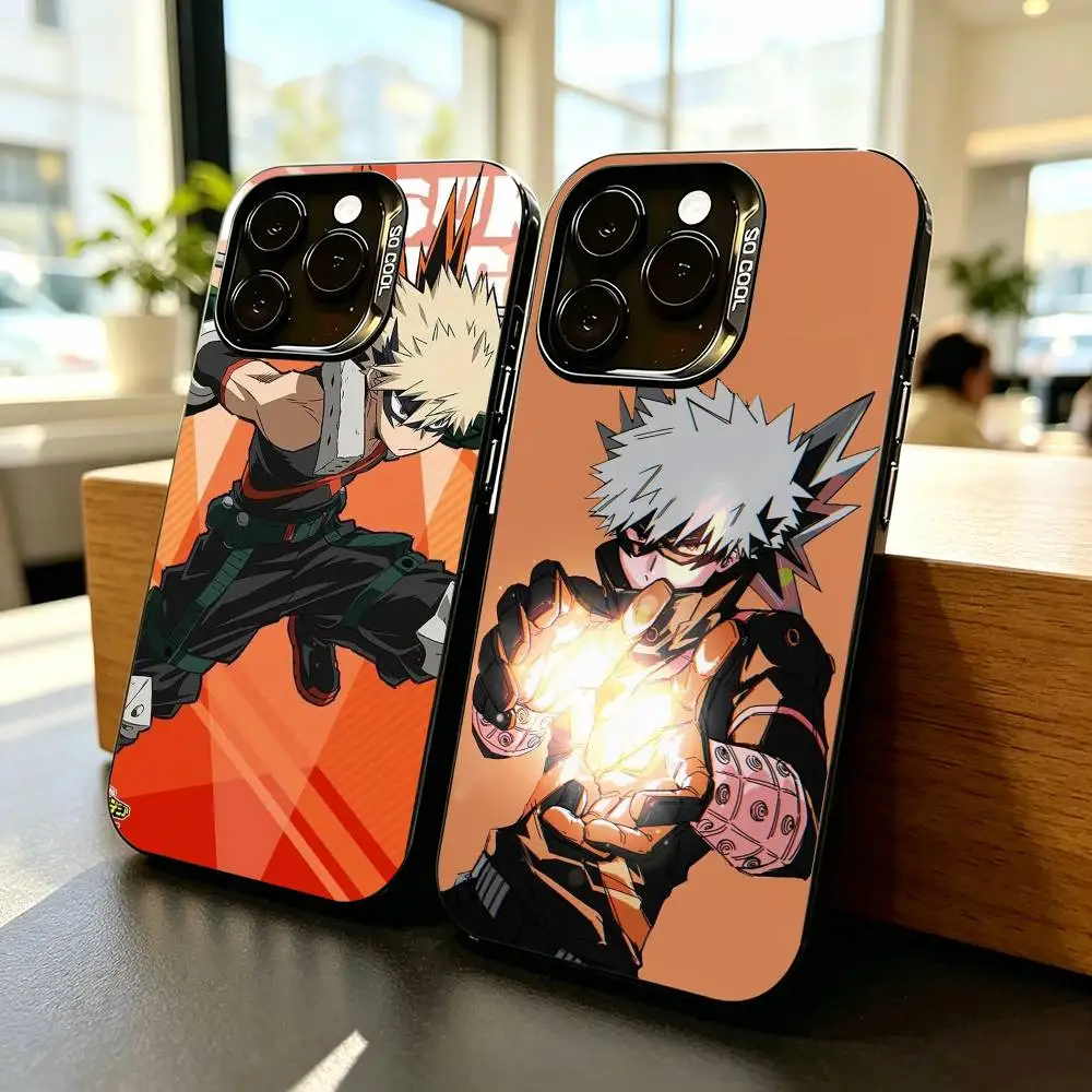 Cool-l Bakugo My-y Hero-o Academia   Phone Case For iPhone 17,16,15,14,13,12,11 Plus,Pro Max,XS,Colorful Silver Black Cover