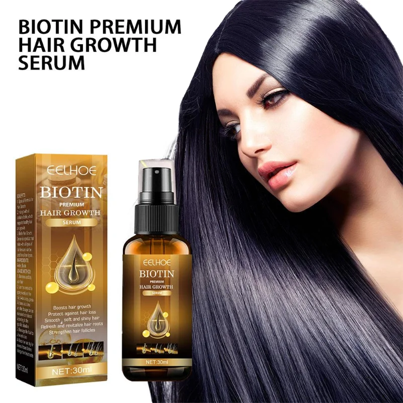 Biotin Serum Premium perawatan rambut, perawatan kulit kepala pelembut perawatan rambut minyak esensial Anti rambut rontok untuk pria wanita