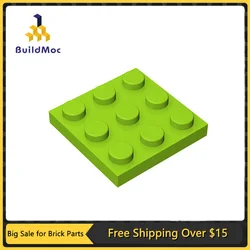 BuildMOC Compatible Assembles Particles 11212 Plate 3 x 3 Building Blocks DIY Educational High-Tech Spare Toys