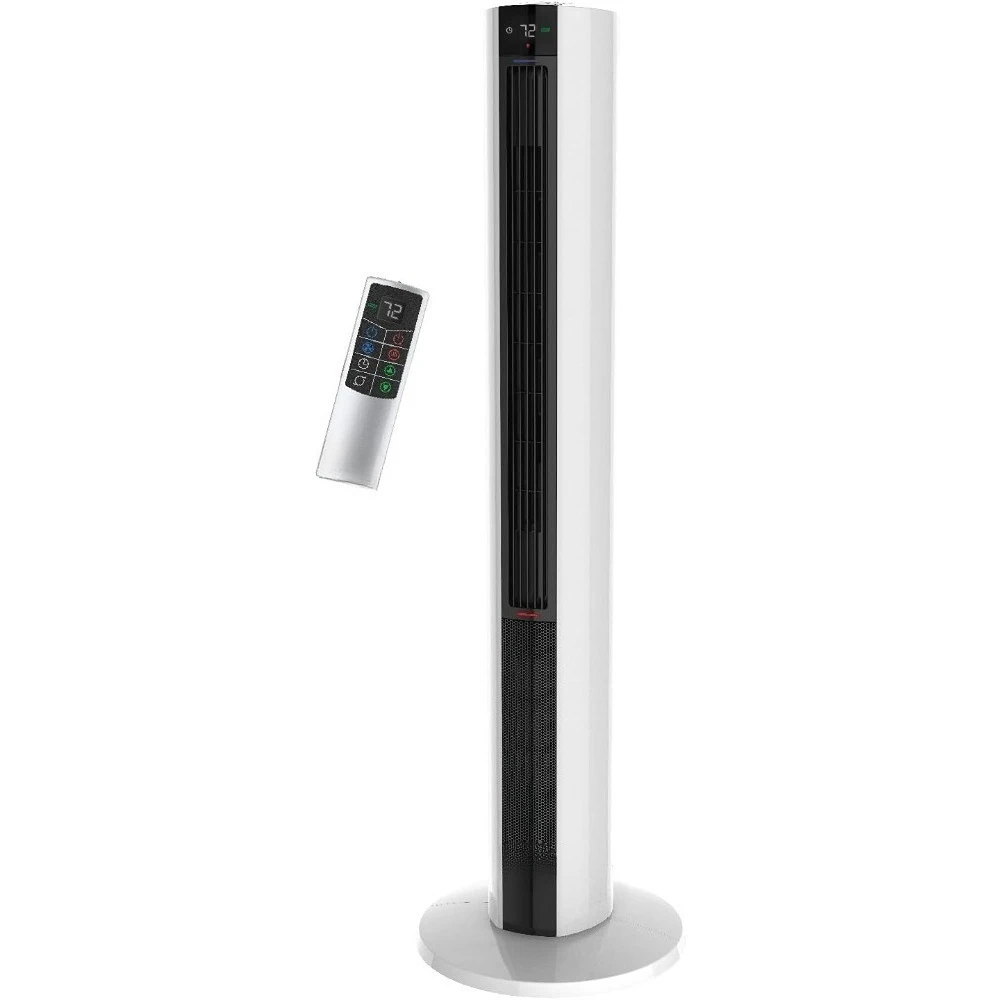 Venta caliente-Blanco 1500 vatios 4 velocidades silencioso sin aspas multifunción Control remoto Control de comodidad torre ventilador y calentador de espacio-NUEVO