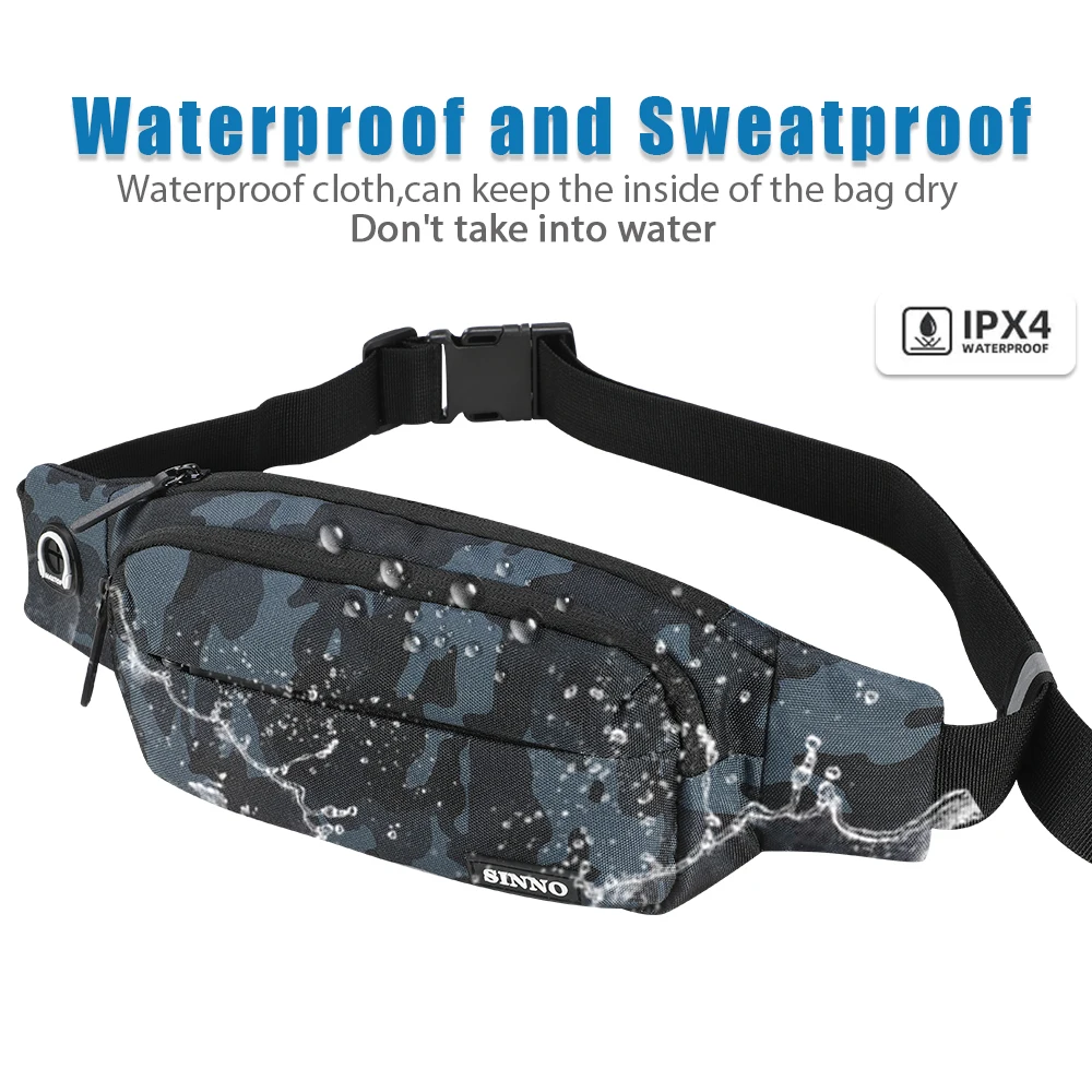 Waist Pack for Men Women Waterproof Camouflage Fanny Pack Adjustable Strap for Travel Sports Running crossbody belt bag riñonera