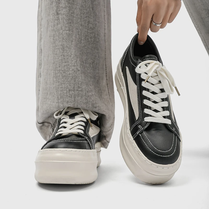 

2025 New Men’s Fashion Sneakers– Hong Kong Style, Chunky Sole, Height Increase, Breathable, Daily Commute & Sports