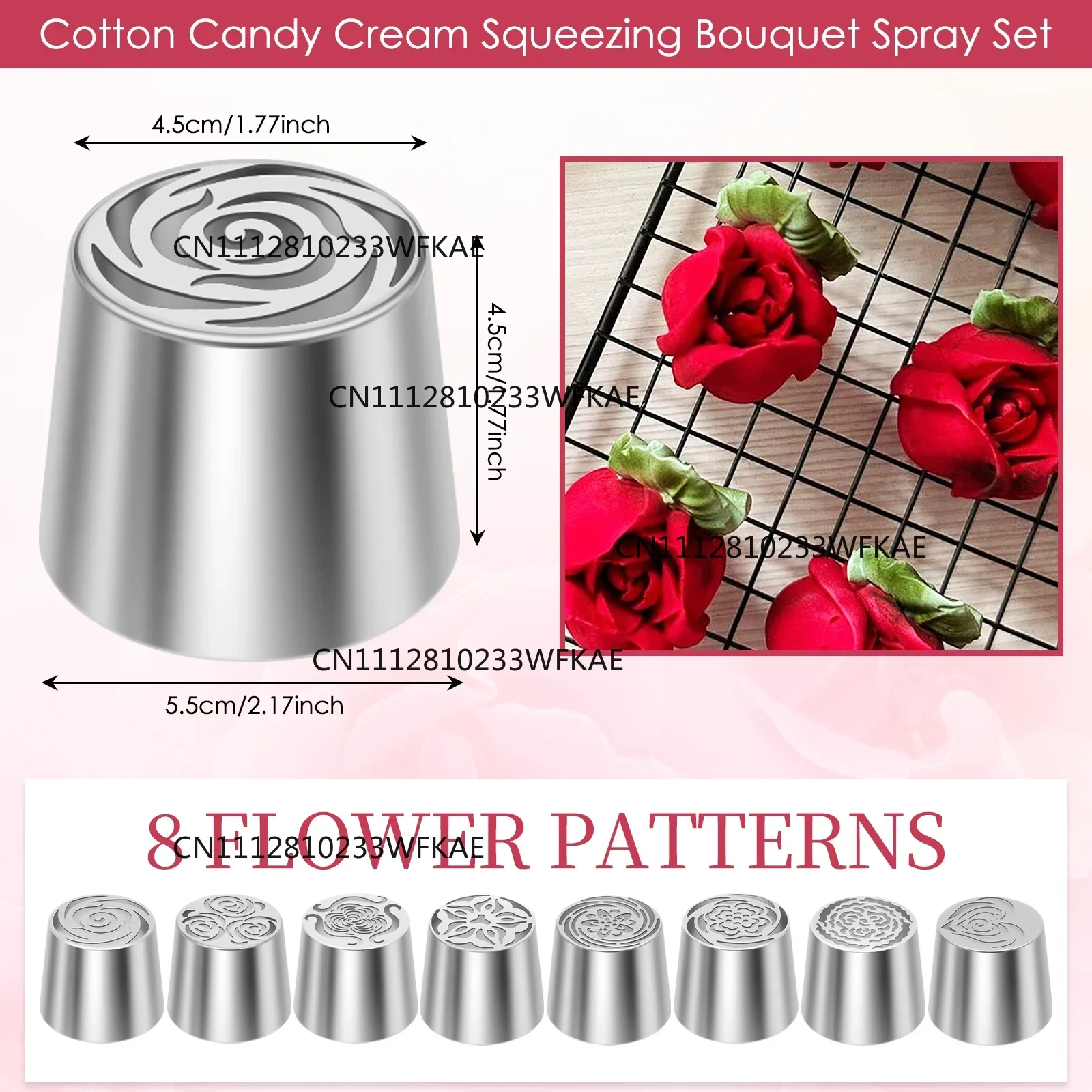 6/8 Pcs Russian Piping Tips Stainless Steel Cake Nozzles Set Layered Rose Icing Tip Flower Piping Tips Kit for Cake Decoration