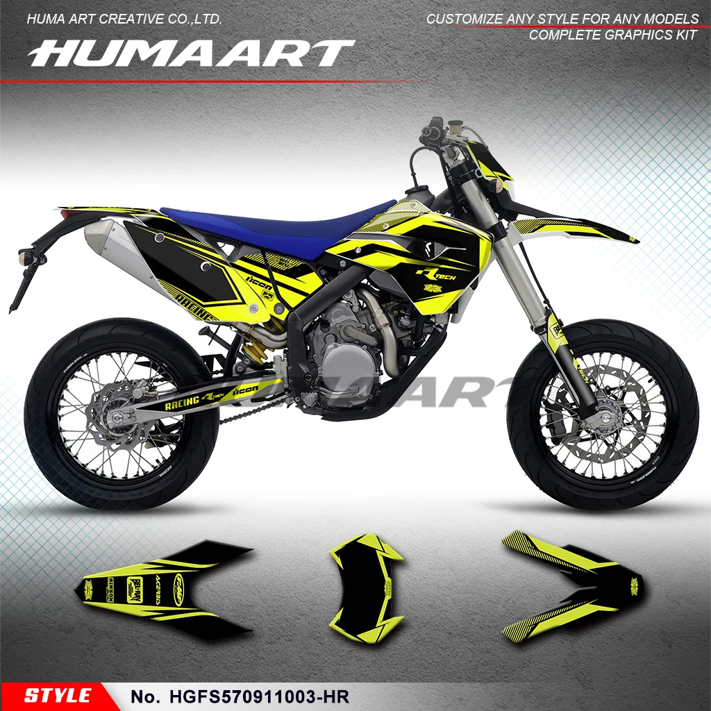 

HUMAART Racing Graphics Laminated Decals for Husaberg FS 570 2009 2010 2011, HGFS570911003-HR