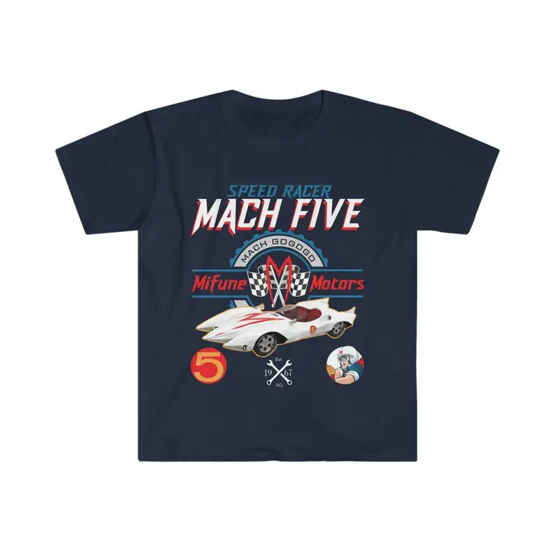 

Speed Racer Mach 5 Mifune Motors Unisex Softstyle T-Shirt Cotton Tees Short Sleeve T Shirt Round Collar Clothing Summer