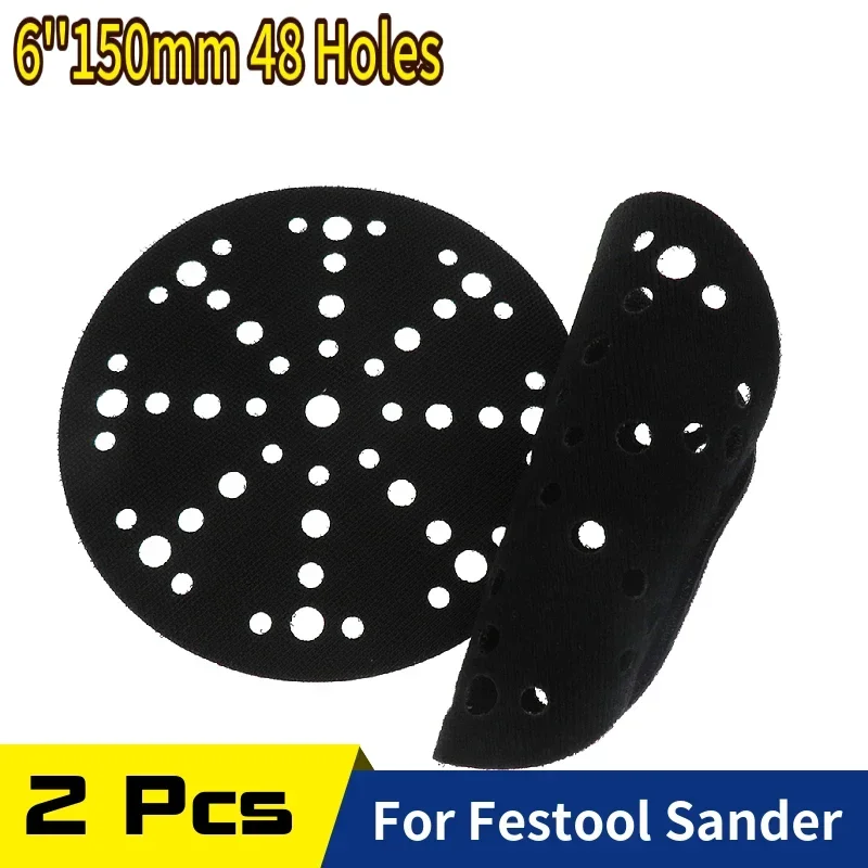 

2 Pc 6 150mm Interface Pad Protection Disc Hook and Loop 48 Holes for Festool Sander Polishing Grinding Abrasive Tools