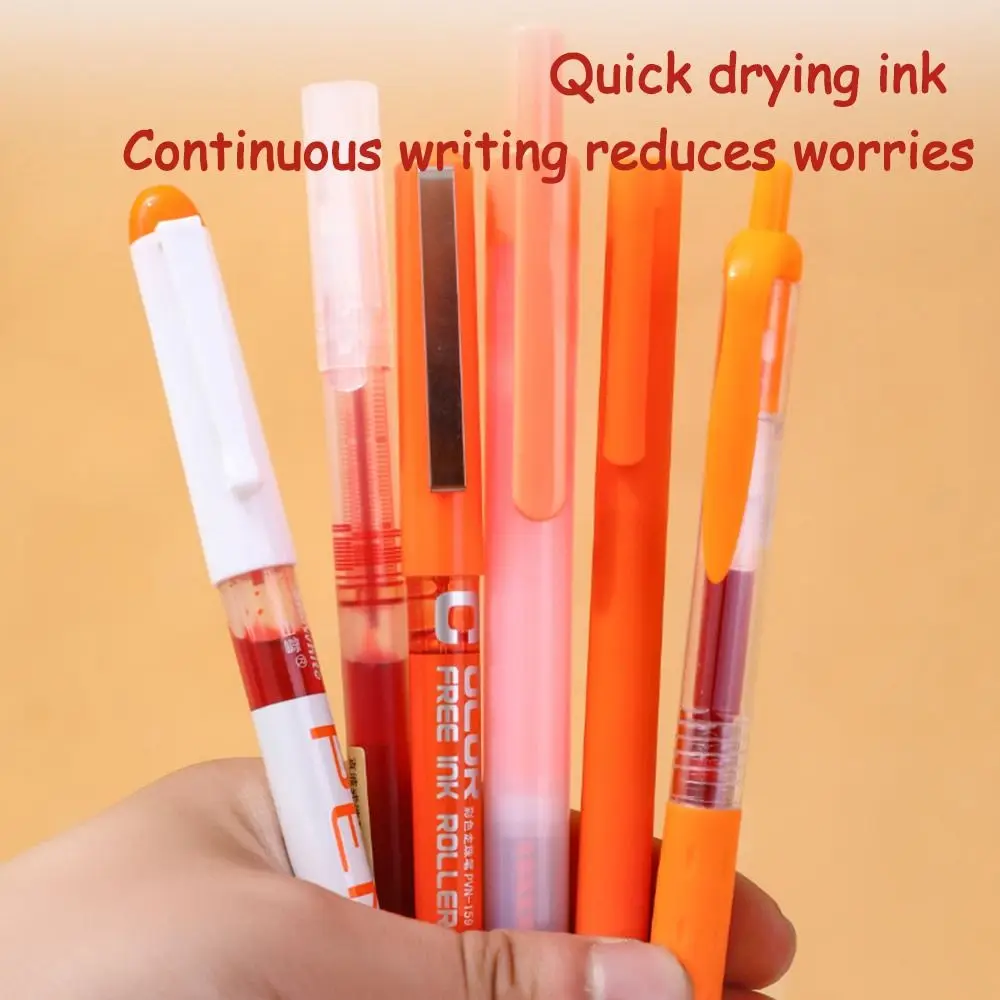 6 Stks/set Cadeau Sneldrogende Inkt Gel Pen St Tip Student Specifieke Markeerstift Set 0.5Mm Schrijfgereedschap Schoolkantoor