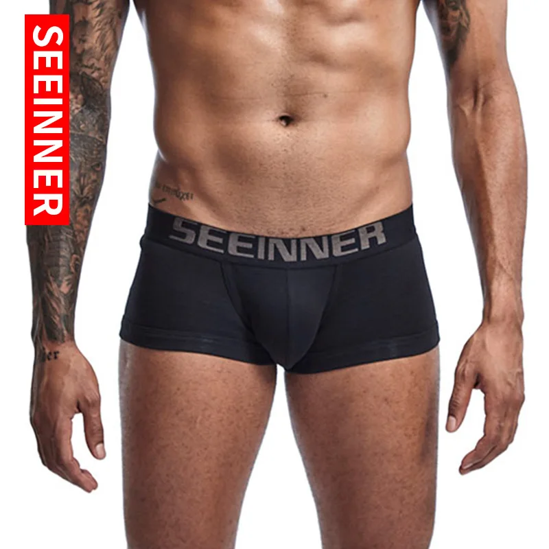 12 Styles Seeinner Underwears Boxer Shorts Men Fashion Sexy Gay Penis Pouch Men\'s Boxer Trunks Male Panties Calzoncillos Hombre