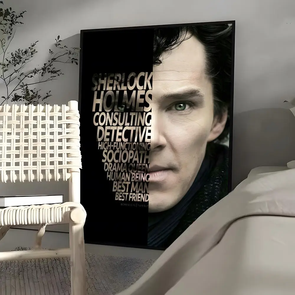 S-Sherlock H-Holmes Poster HD Art Sticky Wall Waterproof Home Living Room Bedroom Bar Aesthetic Decoration
