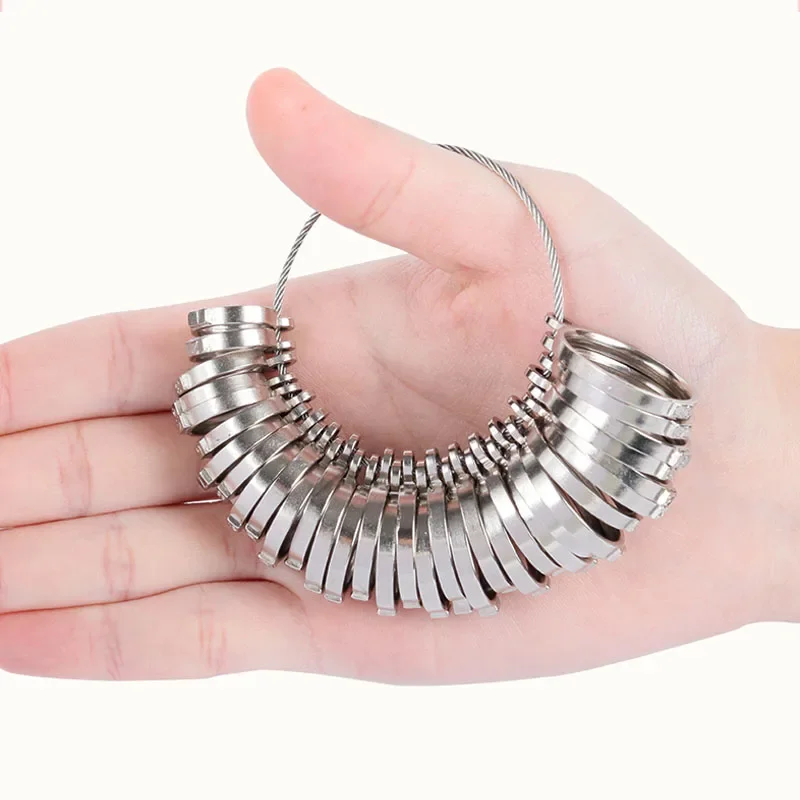 Stainless Steel Ring Sizer Gauge Kit Professional Jewelry Measuring Tool for DIY Jewelry Making Finger Size Measurement Tools