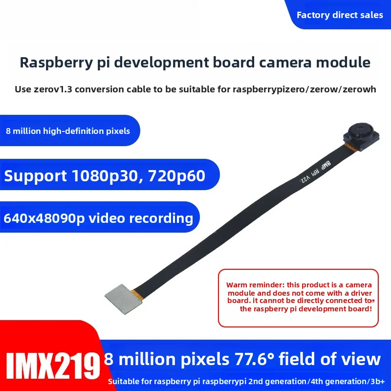 2Pcs For Raspberry Pi Camera 8 million Pixel IMX219 Undistorted Lens Raspberry Pi V2 Replacement Module