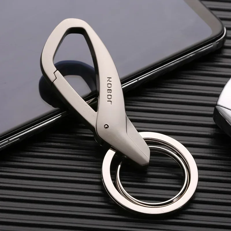 Car Keychain Simplicity Waist Hanging Key Chain Double Key Ring Metal Zinc Alloy Key Chain Men's Women's Keychain Pendant Gift