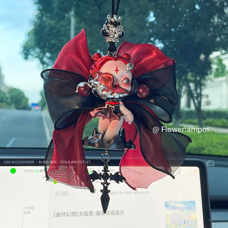 Genuine Anime Skullpanda Sound Series Mirror Car/Bag Pendant Rearview Hanging Ornament Car Interior Decoration Girl's Toy Gift