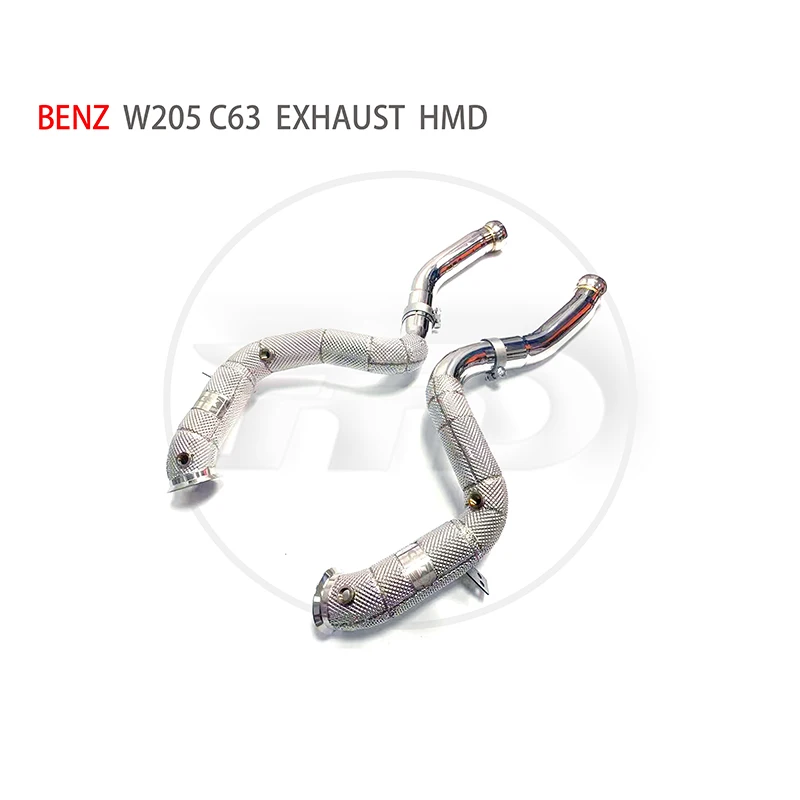 HMD Exhaust Manifold Downpipe for Benz W205 C63 AMG Car Accessories With Catalytic converter Header Without cat pipe