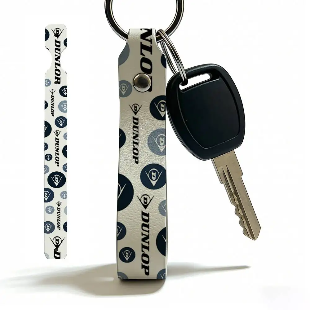 

For Dunlop High Quality PU Leather Moto Keychain Vintage Style Key Pendant For Scooter Motocross