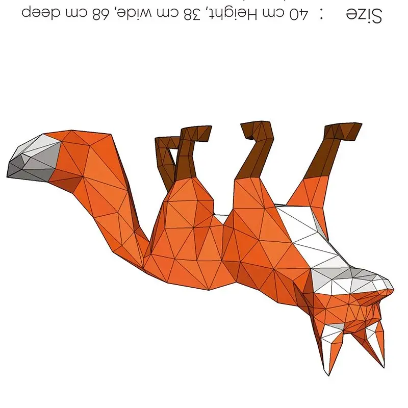 

68cm Fox Large Animal Paper Model Corridor Ornament Papercraft Handmade 3D Origami Model Home Decor DIY Low Poly Creative Toys
