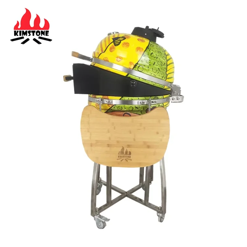 21 Inch Painted Kamado Ceramic Grill Kamado Rotisserie Charcoal Ceramic Bbq Wholesale