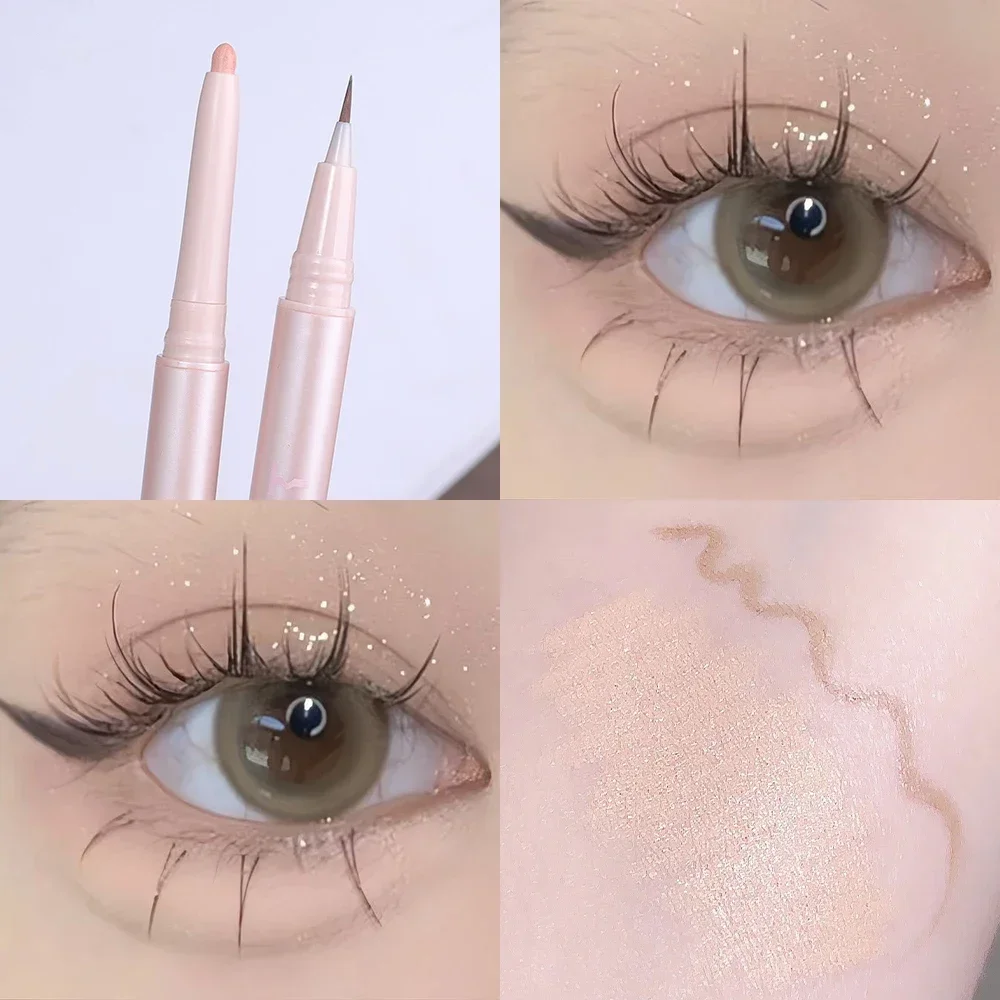 Crayon surligneur en ver de soie à double extrémité, stylo de maquillage, agrandir les yeux, surligneur sous les yeux, anciers de maquillage, pointe fine et souple