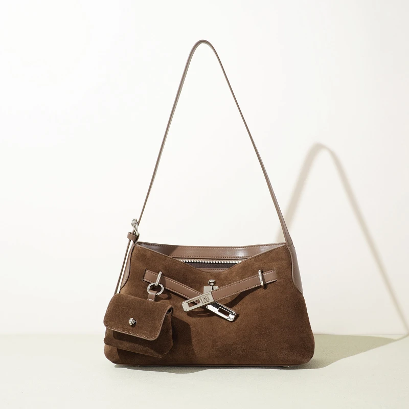 

Новая качественная зимняя матовая верблюжья большая сумка-шоппер для свадьбы, рождественский подарок, замша + женская сумка из коровьей кожи с мини-кошельком