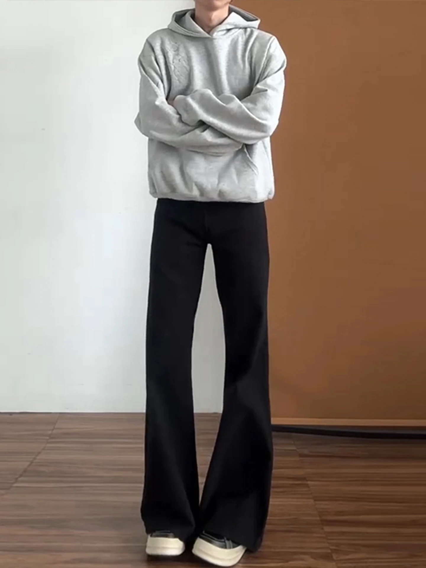 

Прямые джинсы с высокой талией на подкладке для мужчин, американские винтажные джинсы Cleanfit Knife Le с узором, осень-зима