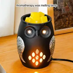 Owl Night Light Wax Melt Warmer US Plug Dimmable Adjustable Timer Electric Scented Candle Melter Burner Bedroom Bedside Lamp
